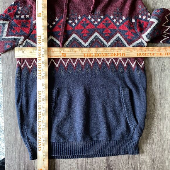 American Eagle Seriously Soft Hoodie Wool Blend Mens Small Multicolor Geometric - Picture 11 of 12